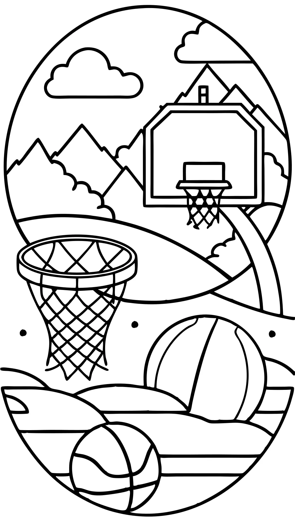 Página para colorear de baloncesto imprimible